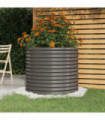 Garden Planter Powder-coated Steel 80x80x68 cm Grey