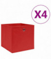 vidaXL Storage Boxes 4 pcs Non-woven Fabric 28x28x28 cm Red