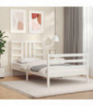 vidaXL Bed Frame with Headboard White 100x200 cm Solid Wood