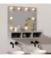 Mirror Cabinet with LED Concrete Grey 60x31.5x62 cm