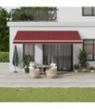vidaXL Automatic Retractable Awning with LED Burgundy 500x300 cm