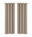 2 pcs Cream Blackout Curtains with Metal Rings 135 x 245 cm