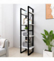 4-Tier Book Cabinet White 40x30x140 cm Engineered Wood