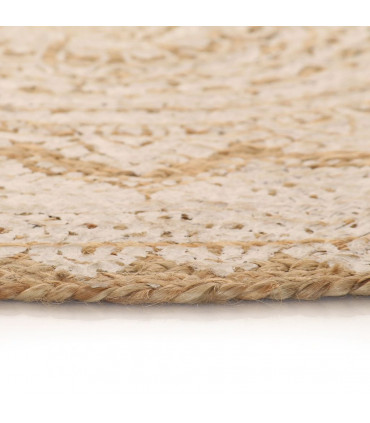 Area Rug Braided Jute Printed 90 cm Round