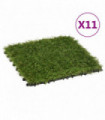 Artificial Grass Tiles 11 pcs Green 30x30 cm