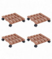 Plant Trolleys 4 pcs Brown 30x30x7,5 cm WPC
