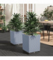 vidaXL Planters 2 pcs Light Grey 30x30x37 cm Polypropylene