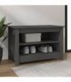 Shoe Bench Grey 70x38x45.5 cm Solid Wood Pine