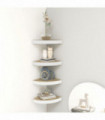 vidaXL Wall Corner Shelves 4 pcs Oak and White 25x25x3.8 cm MDF