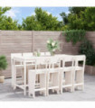 vidaXL 9 Piece Garden Bar Set White Solid Wood Pine