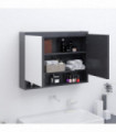 vidaXL Bathroom Mirror Cabinet 80x15x60 cm MDF Grey