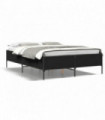 vidaXL Bed Frame Black 140x190 cm Engineered Wood and Metal
