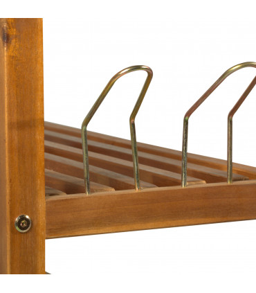 5-Tier Shoe Rack Acacia Wood Shoe Storage Shelf Teak