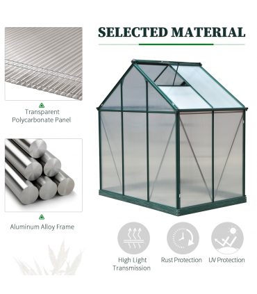 1.9x1.3x2 m Walk-In Mini Greenhouse-Dark Green Frame