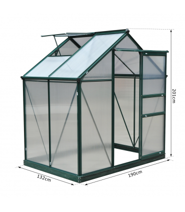 1.9x1.3x2 m Walk-In Mini Greenhouse-Dark Green Frame