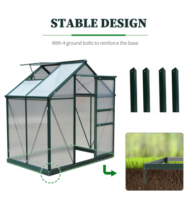 1.9x1.3x2 m Walk-In Mini Greenhouse-Dark Green Frame