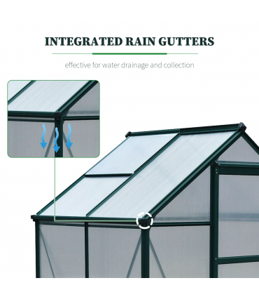 1.9x1.3x2 m Walk-In Mini Greenhouse-Dark Green Frame
