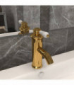 vidaXL Bathroom Basin Faucet Gold 130x180 mm