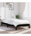Bed Frame Black 90x200 cm Solid Wood Pine