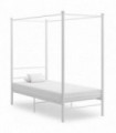 Canopy Bed Frame White Metal 100x200 cm