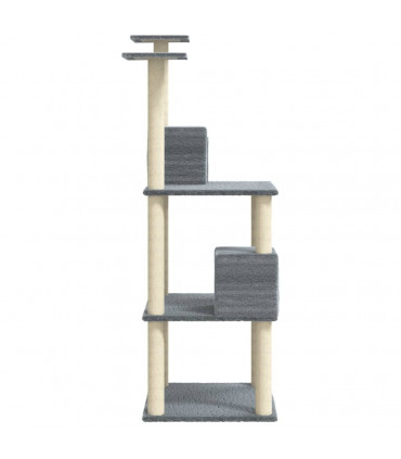 Cat Tree with Sisal Scratching Posts Light Grey 141 cm