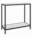 Console Table White 80x35x75 cm Tempered Glass