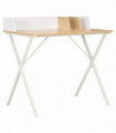Desk White and Natural 80x50x84 cm