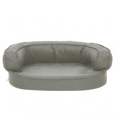 Ergonomic Dog Bed Mattress 60x42 cm Linen Look Grey