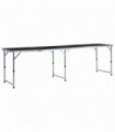 Foldable Camping Table Grey Aluminium 240x60 cm