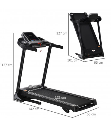 Folding 12km/h Electric Treadmill Running Machine Incline LED Display HOMCOM