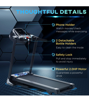 Folding 12km/h Electric Treadmill Running Machine Incline LED Display HOMCOM