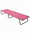 Folding Sun Lounger Steel Pink
