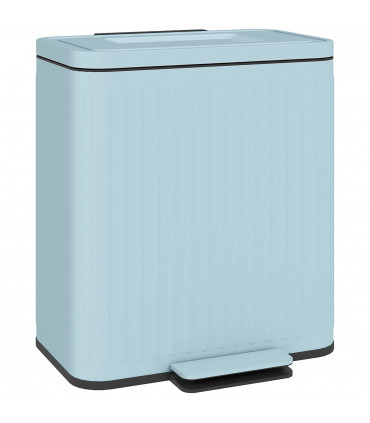 HOMCOM 2 x 20L Double Rubbish Bin, Pedal Bin with Soft-Close Lid, Light Green