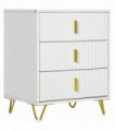 HOMCOM 3 Drawer Dresser, Chest of Drawers Storage Cabinet, White