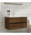Sink Cabinet Brown Oak 80x38.5x45 cm Engineered Wood