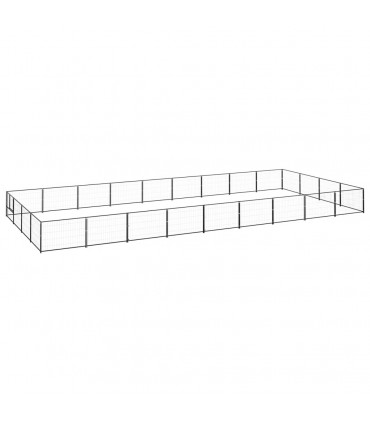 vidaXL Dog Kennel Black 36 m² Steel