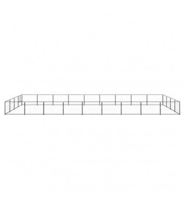 vidaXL Dog Kennel Black 36 m² Steel