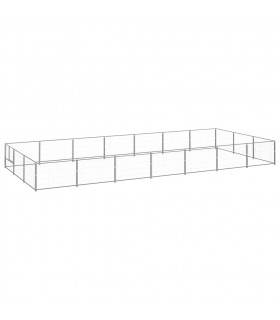 Dog Kennel Silver 21 m² Steel