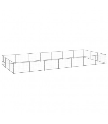 Dog Kennel Silver 21 m² Steel