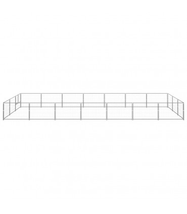 Dog Kennel Silver 21 m² Steel