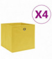 vidaXL Storage Boxes 4 pcs Non-woven Fabric 28x28x28 cm Yellow