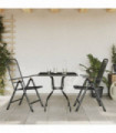 vidaXL 3 Piece Garden Dining Set Anthracite Metal Mesh