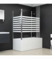 Bath Enclosure 120x68x130 cm Tempered Glass Stripe