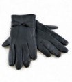 Ladies Leather Gloves with Bow (M/L / GL147BK)