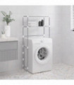 2-Tier Storage Rack over Washing Machine Grey 69x28x143 cm Iron