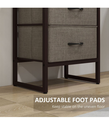 HOMCOM 4-Tier Bookshelf Bookcase with 2 Fabric Drawers for Bedroom Study