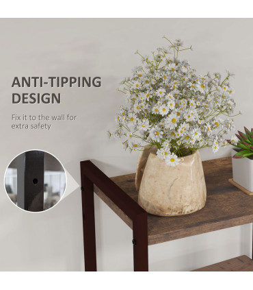 HOMCOM 4-Tier Bookshelf Bookcase with 2 Fabric Drawers for Bedroom Study