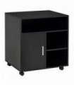 Multi-Storage Printer Unit Office Organisation w/ 5 Compartments Black HOMCOM