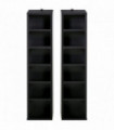 Set of 2 CD Media Display Shelf Unit Tower Rack Adjustable, Black