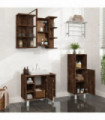 vidaXL 3 Piece Bathroom Cabinet Set Smoked Oak Engineered Wood